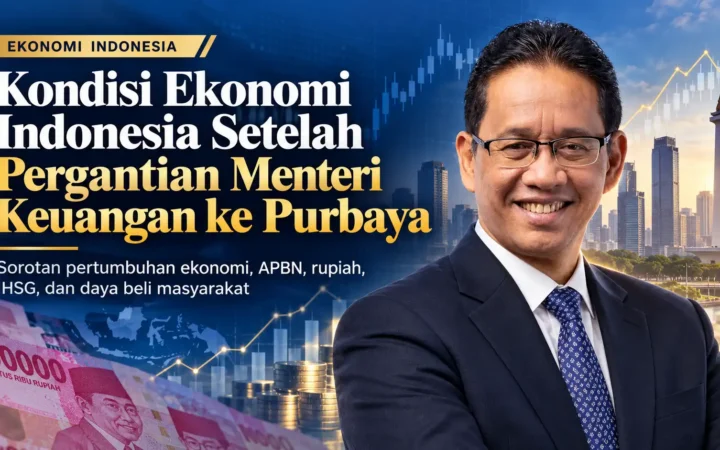 Kondisi ekonomi Indonesia setelah Sri Mulyani digantikan Purbaya Yudhi Sadewa sebagai Menteri Keuangan, membahas APBN, rupiah, IHSG, dan daya beli