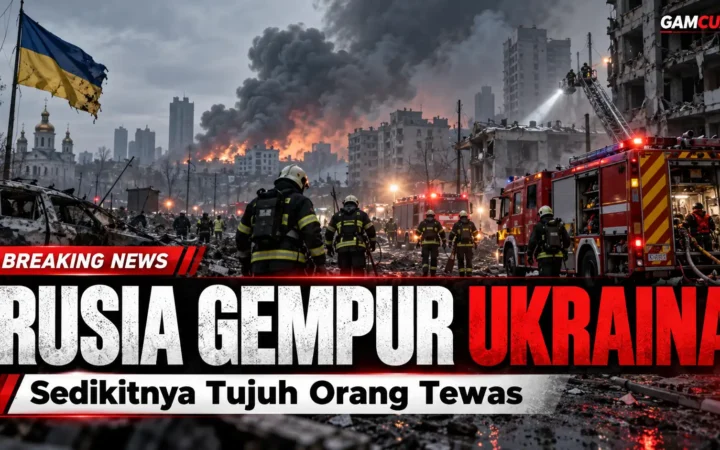 Petugas pemadam kebakaran menangani kendaraan terbakar setelah serangan drone Rusia di dekat Kyiv, Ukraina, 20 Oktober 2026.