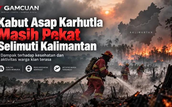 Kabut asap karhutla Kalimantan akibat kebakaran hutan dan lahan