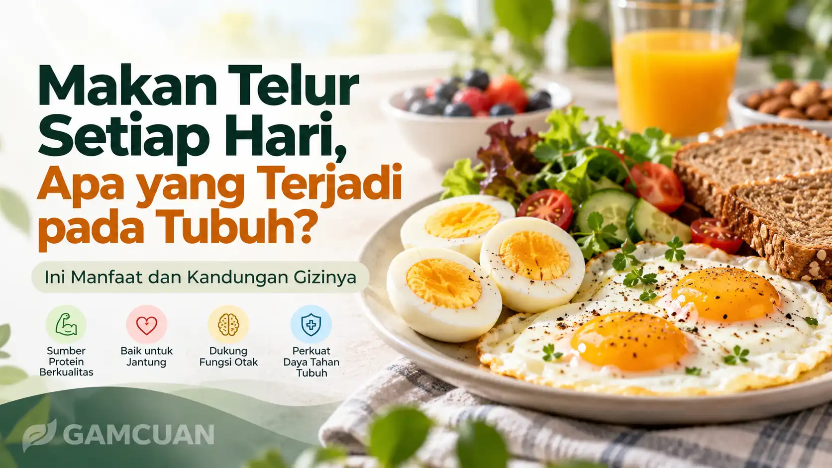 Telur rebus sebagai sumber protein dan nutrisi untuk konsumsi harian