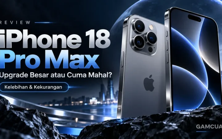 Review iPhone 18 Pro Max terbaru dengan kamera 48MP aperture variabel dan desain premium.